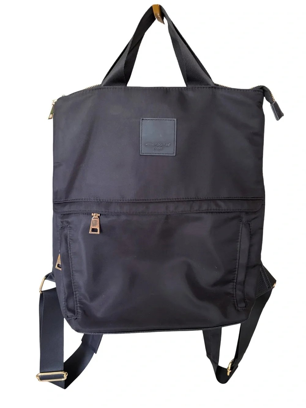 Cynthia Rowley Black Nylon Laptop Backpack Travel Work